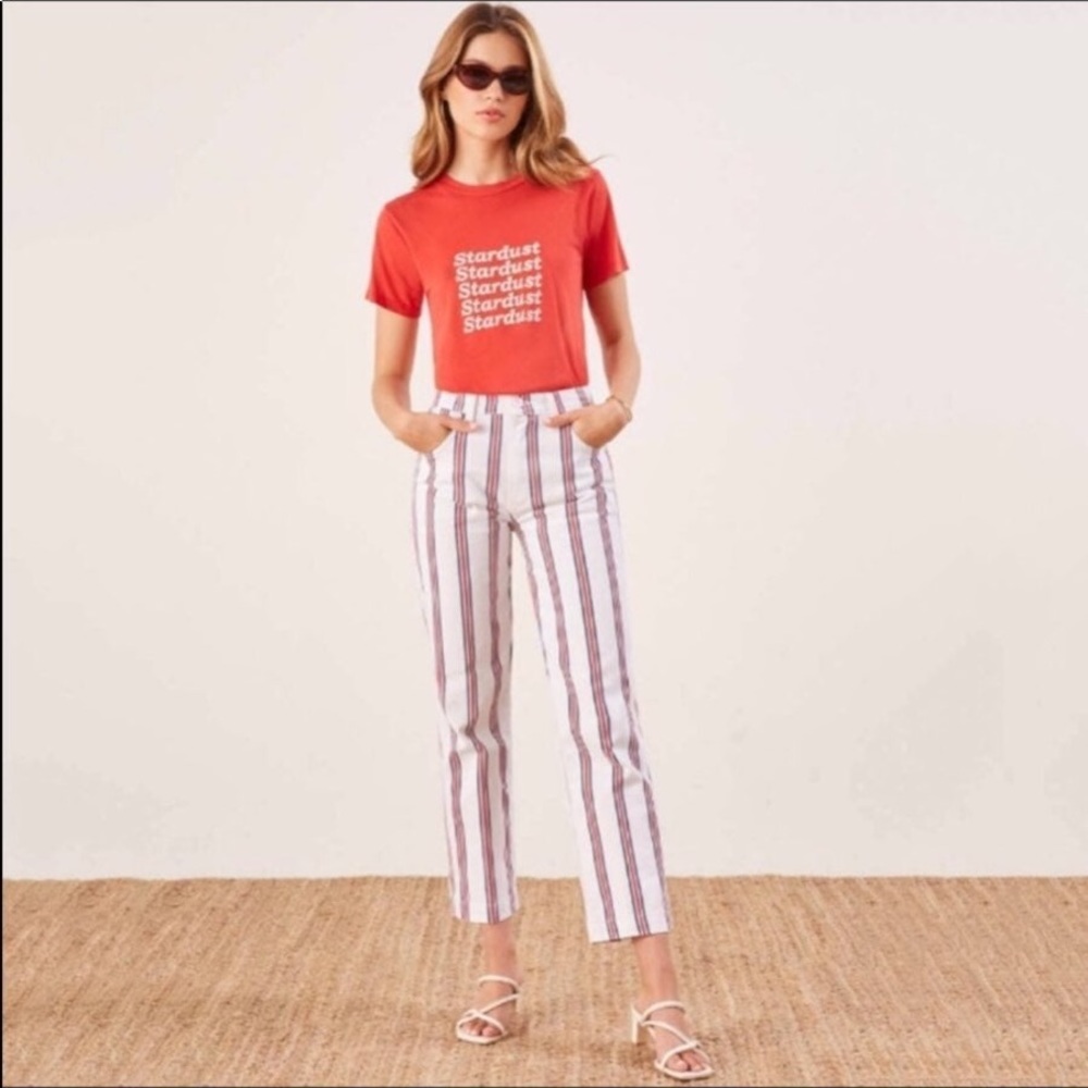 Reformation BRAND NEW roper Jean striped